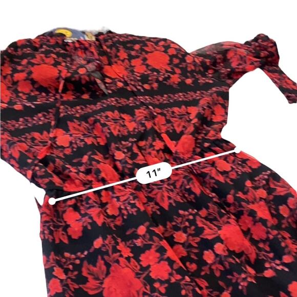 BB Dakota Red black "It's a Moment" midi dress by Steve Madden size XS NEW - Picture 8 of 11